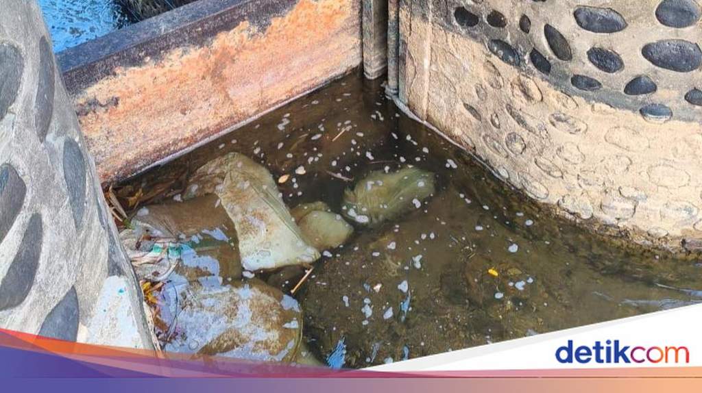 Aliran Sungai Wae Mese yang menyusut drastis di Desa Watu Nggelek, Manggarai Barat, Nusa Tenggara Timur, akibat musim kemarau berkepanjangan.