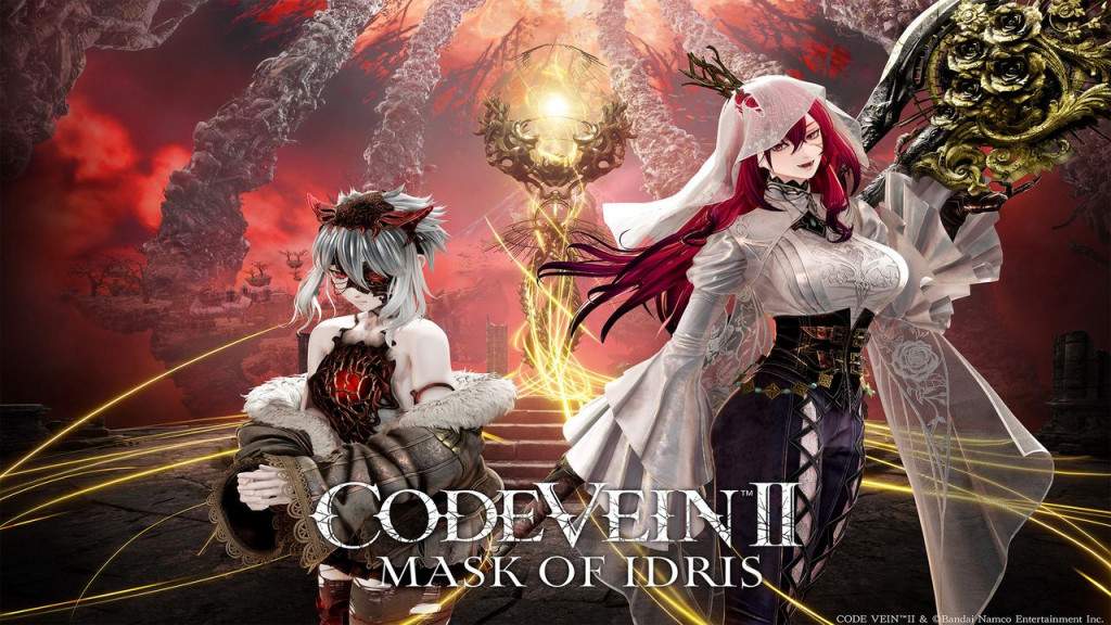 Tangkapan layar game Code Vein II menampilkan karakter utama yang berdiri di dunia gelap Forsaken World dengan latar belakang reruntuhan.