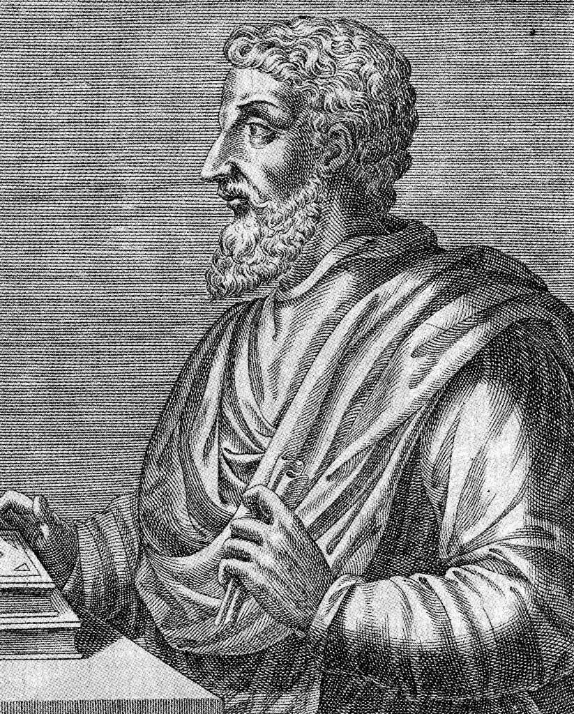 Ilustrasi patung marmer klasik Marcus Terentius Varro yang menggambarkan sosok cendekiawan terkemuka dari era Republik Romawi.