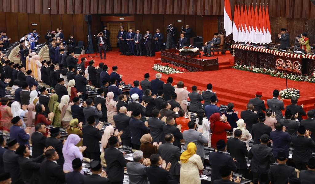 Pimpinan MPR RI saat menggelar pertemuan dengan Presiden Prabowo Subianto di Istana Merdeka, Jakarta, untuk menyerahkan undangan Sidang Tahunan 2026.